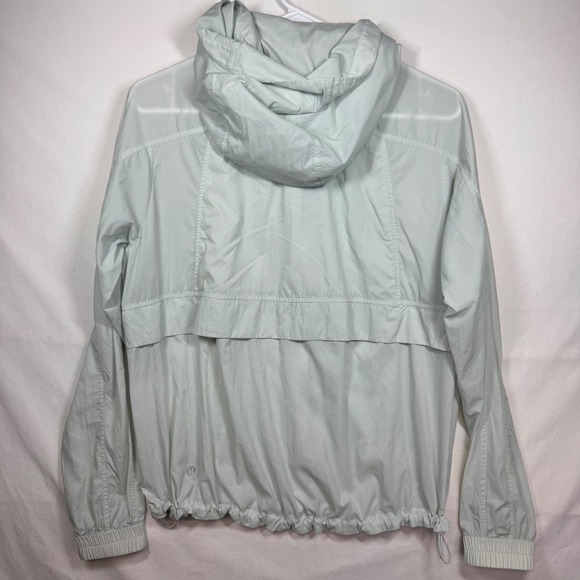 Lululemon Hood Lite Packable Windbreaker Jacket Light Aqua Athleisure Women Sz 6 - Picture 6 of 11